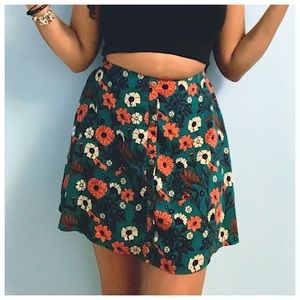 Floral High Waist Skirt